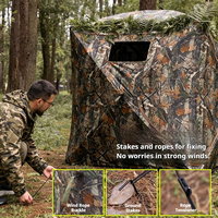 Tente de camouflage portable pour l'observation des oiseaux en plein air 270 °   Abri de chasse transparent imperméable et coupe-vent Degree