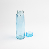 Botol air kaca bening tahan panas, botol air kaca kapasitas besar logo kustom 400ml/14OZ
