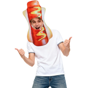 Hot Dog Hat Funny Cosplay Costume <b>Prop</b> For Party <b>Stage</b> Performance Food Mascot Role Playing Apparel - Product Image 1
