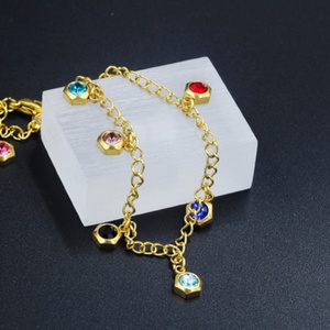 Chevillères en acier inoxydable plaqué or 18 carats avec zircon coloré en forme d'étoile, très vendues pour femmes - Product Image 3