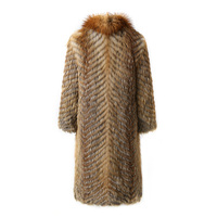 Jancoco nouveau Style femmes manteau de fourrure véritable luxe Long manteau de fourrure de renard véritable