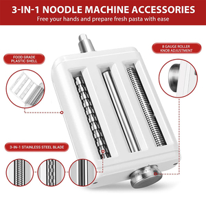 Accessoire professionnel 3-en-1 <span class=keywords><strong>pour</strong></span> machine à pâtes : rouleau à pâtes, coupe-spaghetti, coupe-fettuccine <span class=keywords><strong>pour</strong></span> batteurs sur socle <span class=keywords><strong>KitchenAid</strong></span> - Product Image 2