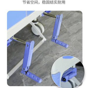 Lit médical multifonctionnel Snow S 08, manuel, double bascule, pour USI, avec sommier estampillé, bleu - Product Image 3