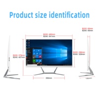PC AIO LED 23,8 inci Core I3/i5/i7 Barebone Desktop Bisnis dengan Windows 10, RAM 4GB-32GB, Penyimpanan SSD+HDD