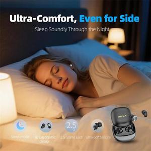 Écouteurs de sommeil Remax Mini Bluetooth 6.0, écouteurs de sommeil confortables, suppression du bruit, pour les dormeurs sur le côté, avec écran LED - Product Image 2