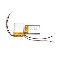 Batterie Li-polymère rechargeable GEB OEM de petite taille 402030 3.7V 200mAh avec câble et connecteur personnalisé pour montre intelligente