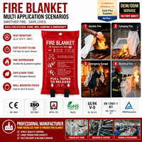 Couverture anti-feu en fibre de verre Suihua OEM ODM 1*1M avec logo et emballage personnalisés pour la sécurité à la maison et en cuisine