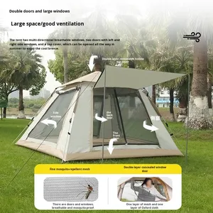 Tente de <span class=keywords><strong>camping</strong></span> extérieure 3-4 <span class=keywords><strong>personnes</strong></span>, monocouche, entièrement automatique, pliable, portable, ouverture rapide, imperméable, anti-UV, en tissu Oxford - Product Image 4