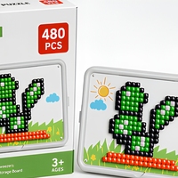 Rompecabezas de Plástico 3D con Forma de Hongo, Juego de Arte Mosaico DIY, Juguete Educativo de Tablero de Píxeles para Niños de 5 a 7 Años