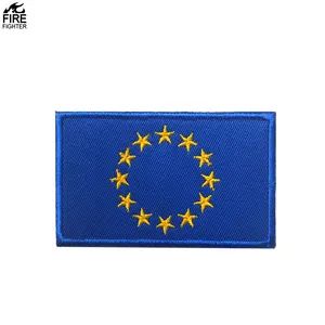 Europese Unie 8*5 Cm Handgemaakte Stof Borduurpatches Met Haak En Lus Voor Handtassen Kleding Decoratie