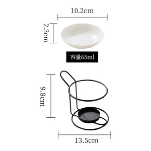 <span class=keywords><strong>Lampe</strong></span> à cire <span class=keywords><strong>chauffante</strong></span> non électrique en fer forgé noir pour huiles essentielles d'aromathérapie - Product Image 6