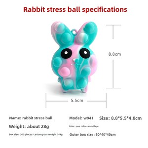 Nuevo Juguete Antiestrés de Silicona 3D con Forma de Conejo y Zanahoria de Pascua, Pelota Relajante para Apretar, para Niños de 3 a 6 Años - Product Image 2