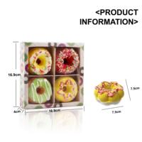 Ingrédient naturel 4 pièces/boîte en forme de beignets bombe au sel de bain hydratant bain moussant cadeau pétillant avec huile essentielle