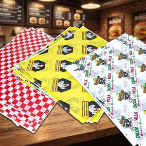 Service de conception gratuit, personnalisation de logo, feuilles de papier ciré pour emballage, papier ciré anti-graisse pour pain et hamburgers, papier d'emballage alimentaire - Product Image 2