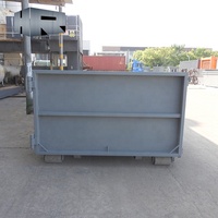 Poubelle de construction de carrosserie de camion à crochet en acier robuste avec apprêt gris, état neuf