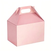 Boîte d'emballage cadeau pour biscuits en papier rose personnalisée avec poignée, recyclable, fabrication OEM avec logo
