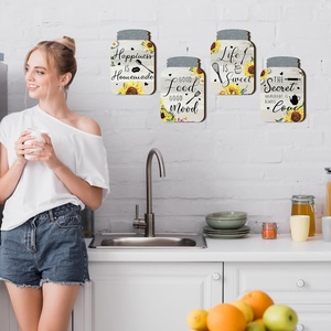 4 ชิ้นผนังห้องครัวตกแต่ง Mason Jar ชุดไม้ Rustic ตกแต่งบ้านตกแต่งห้องครัว - Product Image 2