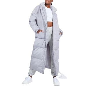 Piumino Casual da donna con collo alto caldo invernale <span class=keywords><strong>grigio</strong></span> con Zip piumino Extra lungo - Product Image 1