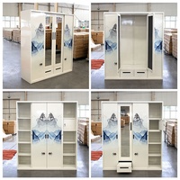 Armoire de chambre à coucher en acier avec motif imprimé, fabrication malaisienne