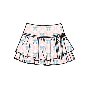 GLK02414 Falda floral azul personalizada para niña pequeña, falda transpirable con estampado, falda de yoga al por mayor para bebé y niña, ideal para verano - Product Image 3