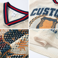 T-shirt en jersey maillé surdimensionné pour homme, coupe ample, manches raglan, style streetwear, sublimation, imprimé personnalisé, 300 g/m², style rugby rétro