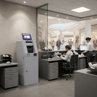 Kiosque de dépôt d'espèces intelligent pour les magasins de détail, acceptation de billets mixtes, fabricant OEM Jinrui CDM-9000A, machine de dépôt d'espèces