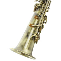 Antique Green Lacquered Finish Adjustable Bb Straight Soprano Saxophone Bakelite Head for Student Professional Band Performance