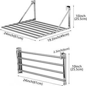 Équipement de cuisine NSF, support mural double pliable en acier inoxydable de haute qualité pour usage commercial - Product Image 3