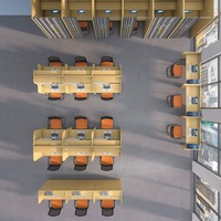 Salle d'étude immersive Table d'étude pour examen d'entrée de troisième cycle Table de séparation et chaise Bureau partagé simple fermé