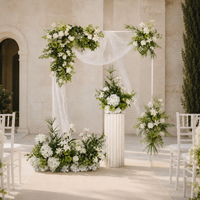 Ensemble de fleurs artificielles blanches et vertes sauge pour la décoration de la cérémonie, du fond de scène et des événements