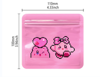 50 PCS/lot Sacs en plastique transparents pour bijoux, mini sacs refermables à fermeture thermique, motif dessin animé