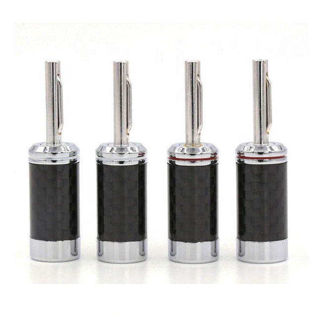 Best-selling carbon fiber rhodium plated speaker terminal plug for Audio & Video