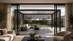 Pergola rétractable intelligente en aluminium de luxe série S RK-S1, abri de terrasse résistant aux intempéries - Product Image 5