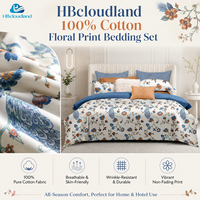 Cloudland, certifié ISO9001, certifié GOTS, draps de lit 100% coton, ensembles de housses de couette, ensemble de literie de luxe, taie d'oreiller, Queen, 3 pièces