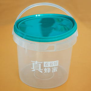 Оптовая продажа, 1 л, прозрачные пластиковые ведра с крышкой, ведро для пищевых продуктов, печать логотипа, ведро для грибов - Product Image 4