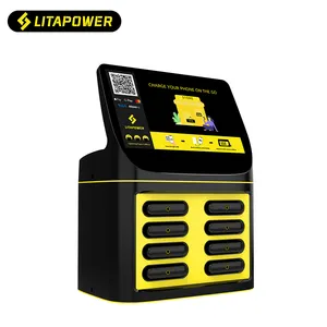 Mobile Phone Power Banks Rental Charging Station 8 Slots Power Bank Station With Screen