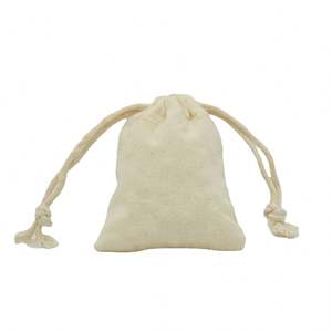 Sacs en coton mousseline réutilisables de 15*20 cm en gros, sacs à cordon recyclables en tissu pour l'artisanat, respectueux de l'environnement - Product Image 5