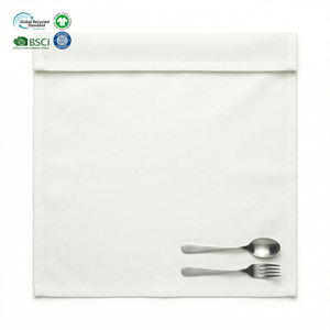 Servilleta de Cena de Polialgodón de 18x18 Pulgadas, Estándar para Restaurantes, con Dobladillo, Blanca, Reutilizable, Impermeable y Ecológica para Uso en Hostelería - Product Image 1