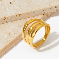 Vente en gros Bijoux en acier inoxydable Bague en demi-cercle pour femmes et hommes