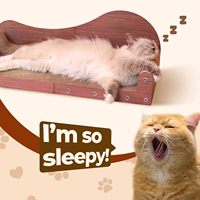 Lit-grattoir pour chat moderne extra-large, durable et robuste, 26,4 pouces, design minimaliste, en carton.