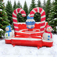 Château gonflable de canne de bonbon de videur de Noël intérieur extérieur amusant jeu rebond maison trampoline pour enfants 4m x 4m