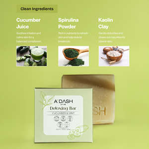 Savon détoxifiant à la menthe et au concombre pour une peau détoxifiée et claire Soins naturels doux pour tous les types de peau - Product Image 5