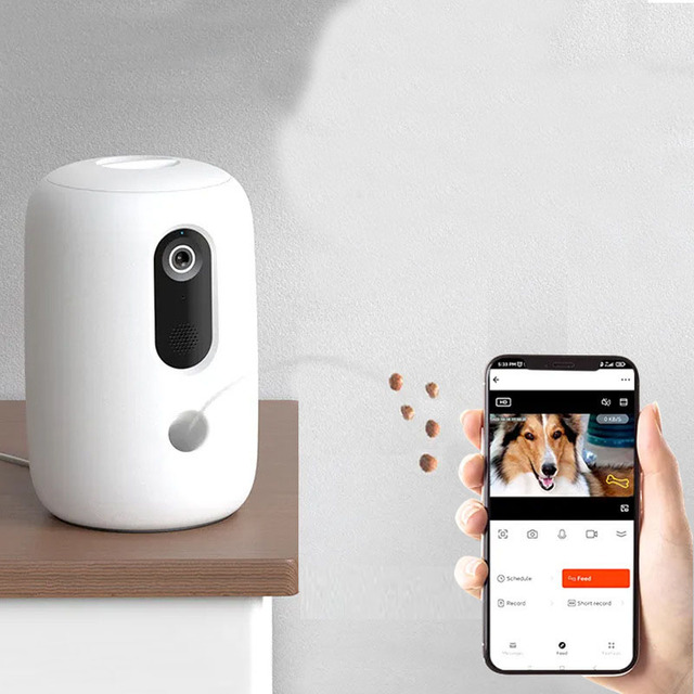 Snack Feeder Automatic Auto-treat Treat-tossing Smart Interactive Dog Pet Camera with Treat Dispenser