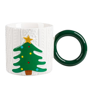 Tasses à petit-déjeuner en céramique pour cadeau de Noël, tasses à café et à eau personnalisées avec poignées - Product Image 3