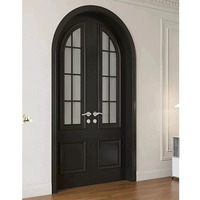 JBDhome Porte extérieure en accordéon pliante en verre, terrasse coulissante en bois massif personnalisée, porte principale en chêne, arc en bois massif