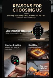 Montre connectée Hot BW16 pour hommes avec carte <span class=keywords><strong>SIM</strong></span> 2G, surveillance du sommeil ECG, appels Bluetooth, caméra, écran HD 1,50 pouce, montre connectée fitness - Product Image 2
