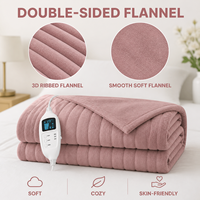 Plaid électrique 50*60 pouces, double face, en flanelle polaire, 110V, chauffage rapide, protection contre la surchauffe, lavable en machine