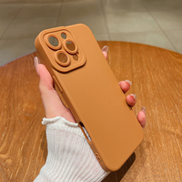 Coque de téléphone en silicone pour la protection de l'appareil photo pour iPhone 16 15 14 13 12 11 Pro Max XS Max, coque arrière mate antichoc souple