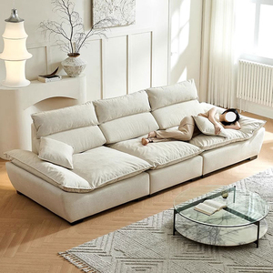 Sofás Modernos de Diseño para el Hogar, Estilo Crema, Respaldo Móvil, Juego de Sofás Populares de Asiento <span class=keywords><strong>Ancho</strong></span>, Sofá de Tres Plazas, Sofás Nube - Product Image 3