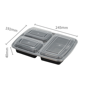 ภาชนะพลาสติกสำหรับ<span class=keywords><strong>ใส่</strong></span>อาหารแบบใช้แล้วทิ้ง3ช่อง<span class=keywords><strong>ใส่</strong></span><span class=keywords><strong>ไมโครเวฟ</strong></span>ปลอดภัยสำหรับบรรจุภัณฑ์แบบนำกลับบ้าน - Product Image 2